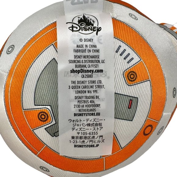 Star Wars BB-8 Stuffed Plush Disney LucasFilms NWT 10in White Orange Silver - Picture 9 of 11
